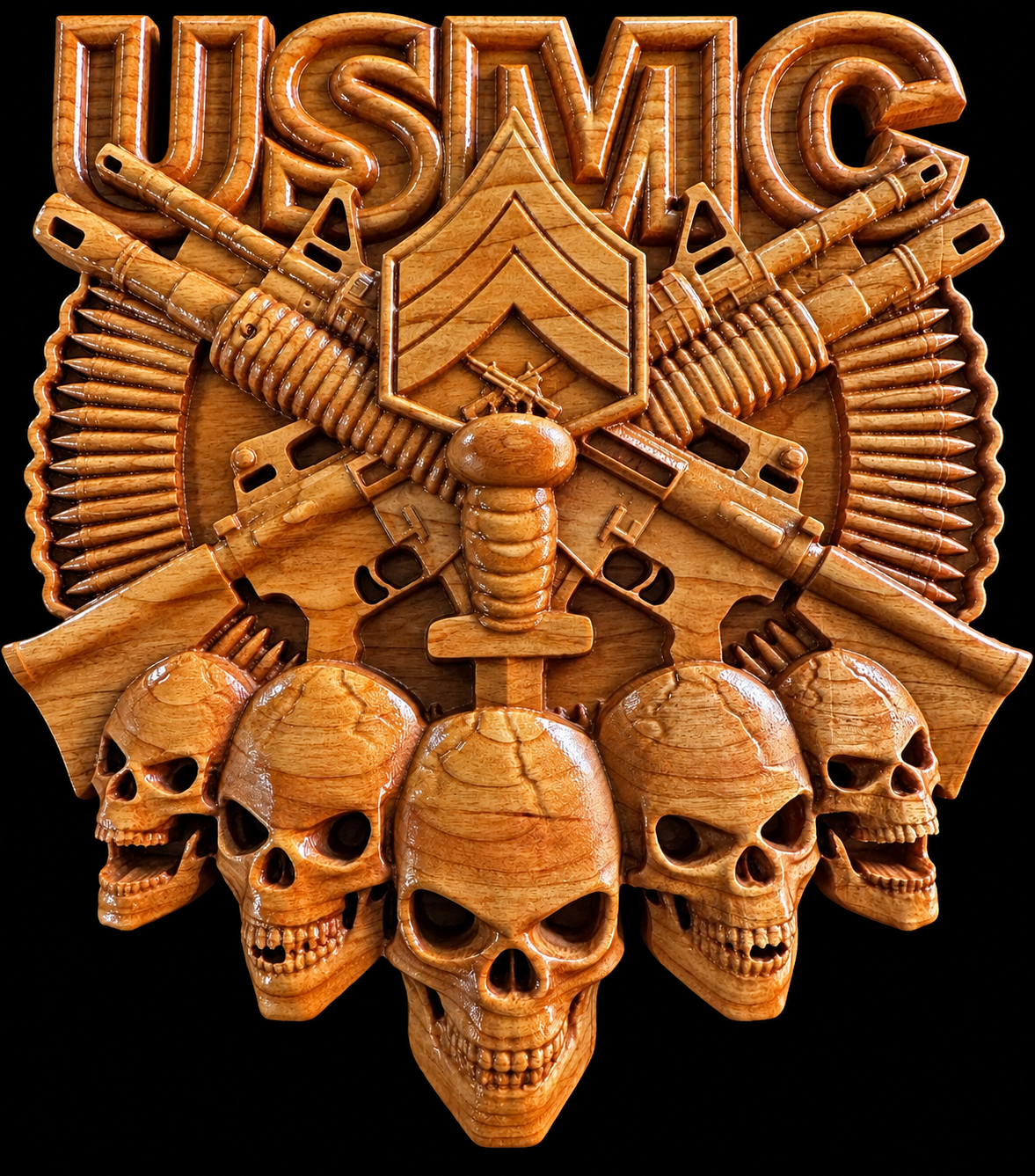 USMC Sergeant custom CNC carving by Singed Impressions